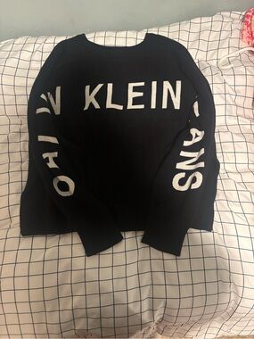 Calvin Klein Black Sweater with White Logo